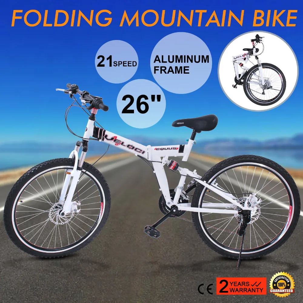 Expensive Offer of  FOLDING MOUNTAIN BIKE 26" 21 SPEED MTB BICYCLE New 26" Folding 21 Speed Mountain Bike Bicycle Shima
