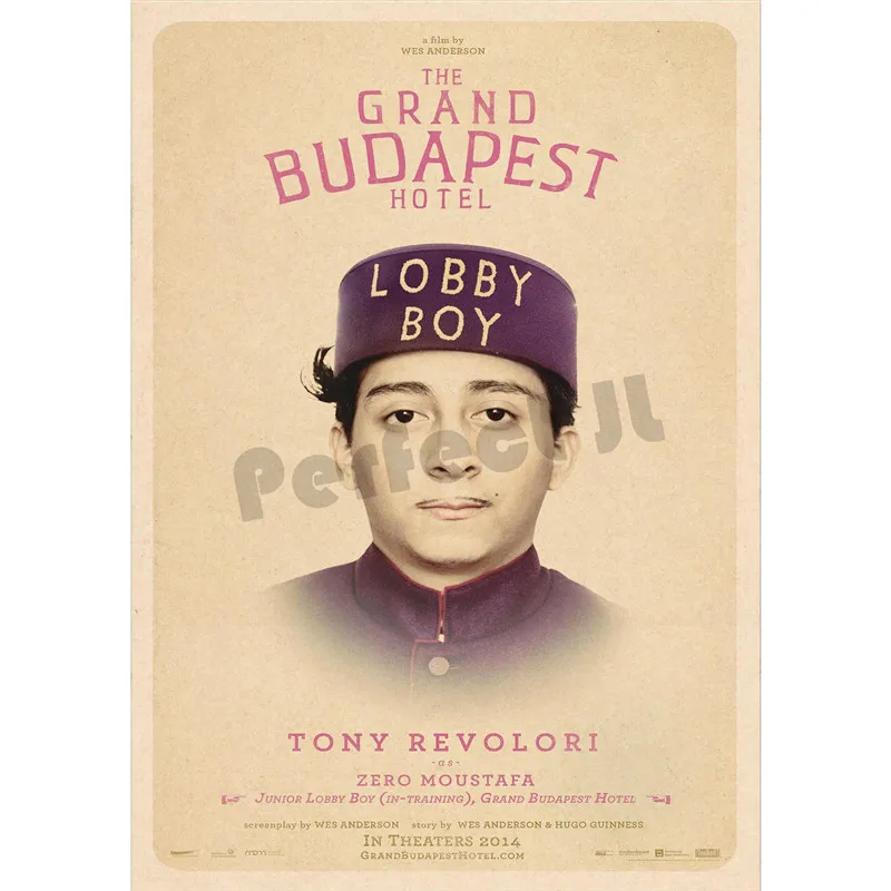 Grand Budapest домашний интерьер отеля украшения Крафт Фильм плакат рисунок core наклейки на стену - Цвет: Темно-серый