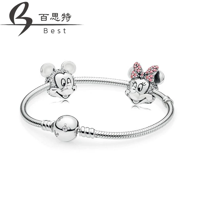 

BEST 100% 925 Sterling Silver RAU0542 New Cartoon Fairy Tale Safety Clip Bracelet Set Suitable for Winter Jewelry