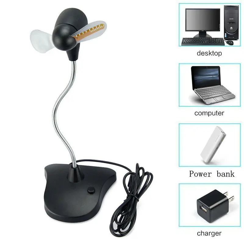 desktop LED Light USB Fan