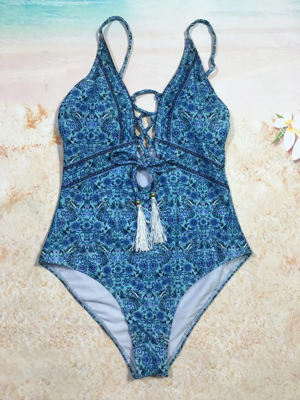 Swimwear female departure beach bikinis One Piece Monokini Push Up ...