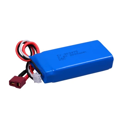 

2pcs/sets 7.4v 2000mAh Lipo Battery 12423 12428 For Wltoys 12423 Crawler Car Battery 2S Lipo battery 2000mah 7.4 V