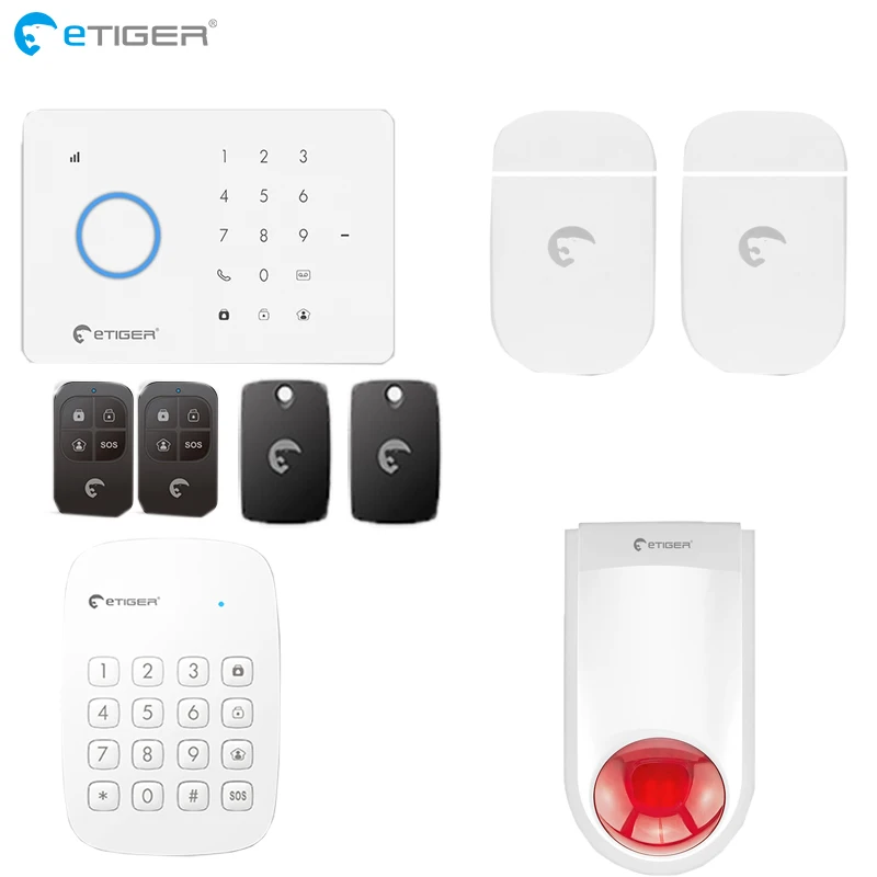 

Etiger GSM IOS Android APP Control Home Security Smart House Alarm System kits