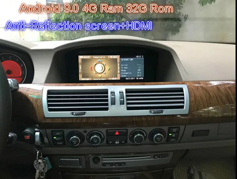 Антибликовый экран HDMI Android 9,0 автомобильный монитор для BMW 7 Serise E65 E66 2003 2004 2005 2006 2007 2008 стерео радио видео