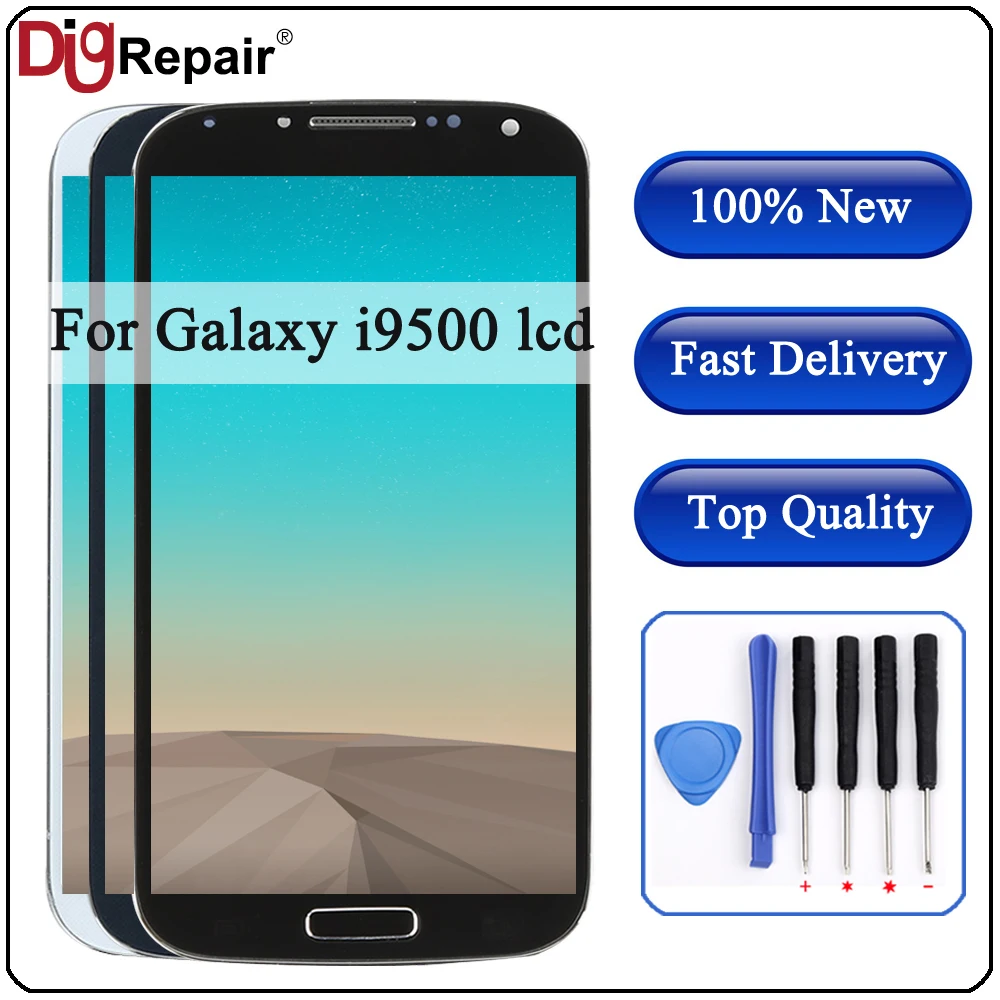 

i9500 lcd For SAMSUNG GALAXY S4 i9500 LCD Display Touch Screen Digitizer Bezel Frame S4 display for SAMSUNG Galaxy i9500 screen