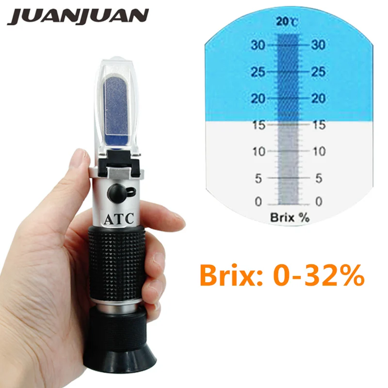 Hand Held Optical Refractometer 0 32 Brix For Sugar Beer Brix Test ATC Fruit Sugar Meter 45