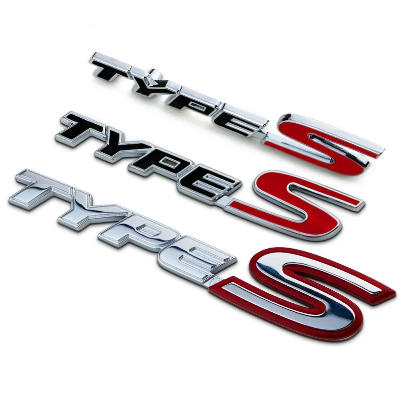 

New Chrome Metal Zinc TYPES TYPE S Car Styling Refitting Trunk Logo Emblem Mark Sticker Grille For Honda Civic CR-V Jade Accord