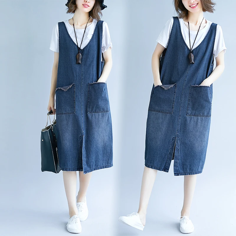 

Sundress Tunic 2018 Dresses Denim Jean Female Pockets Boho Loose Bohemian Ladies Women Chrismas Dress Casual Sexy Beach Clothes