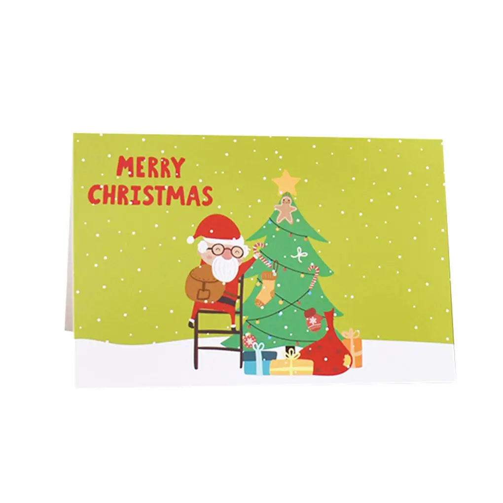 Рождественское украшение с рождественскими пожеланиями поздравительная открытка Санта-Клаус Снеговик Лось Новогодний праздник поздравительные открытки
