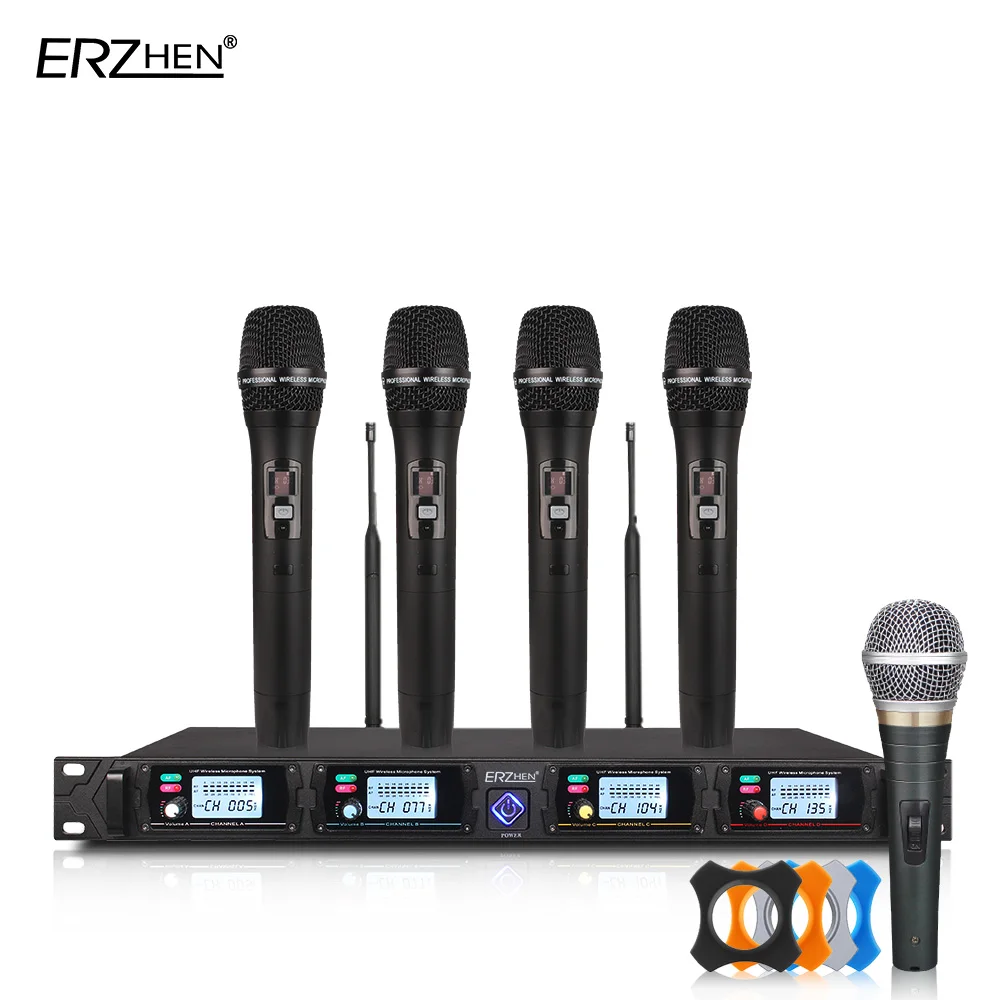 

Wireless microphone system 8000GT professional UHF channels dynamic microphone professional 4 karaoke microphone + latest concep