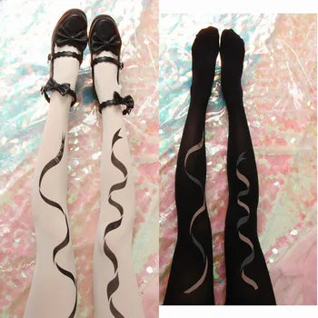 

2019 New Lolita Pantyhose Girls Lolita Printed Silk Printed 80D Individual Velvet Pantyhose Cartoon Costplay Bottom Socks WGR-L3