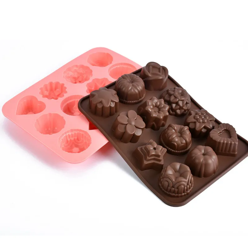 

Silicone Cake Tools Fondant Kitchen Bakeware Non-Stick 12 Cups Cupcake Baking Tray Chocolate Cake Mold Muffin Pan