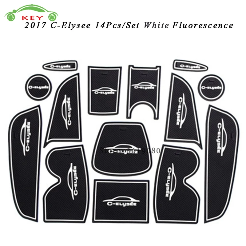 

Car Styling Door Pad Interior Accessories Gate Slot Mat Anti-Slip Cup Holder Mat Cushion for Citroen C-ELYSEE 2017 14Pcs/Set