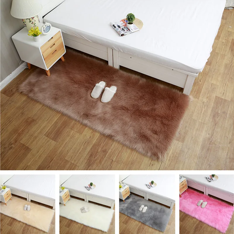 Толстый плюшевый ковер из искусственной шерсти роскошная кровать спальня гостиная ковер окна меховой ковер коврик диван мягкий коврик на заказ