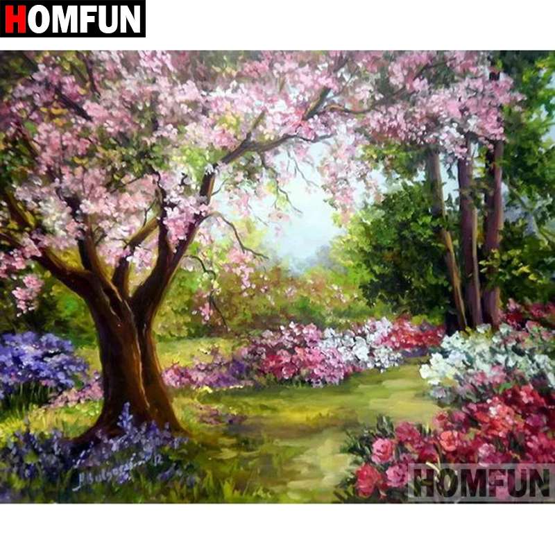 HOMFUN Full Square/Round Drill 5D DIY Diamond Painting "Spring forest ...