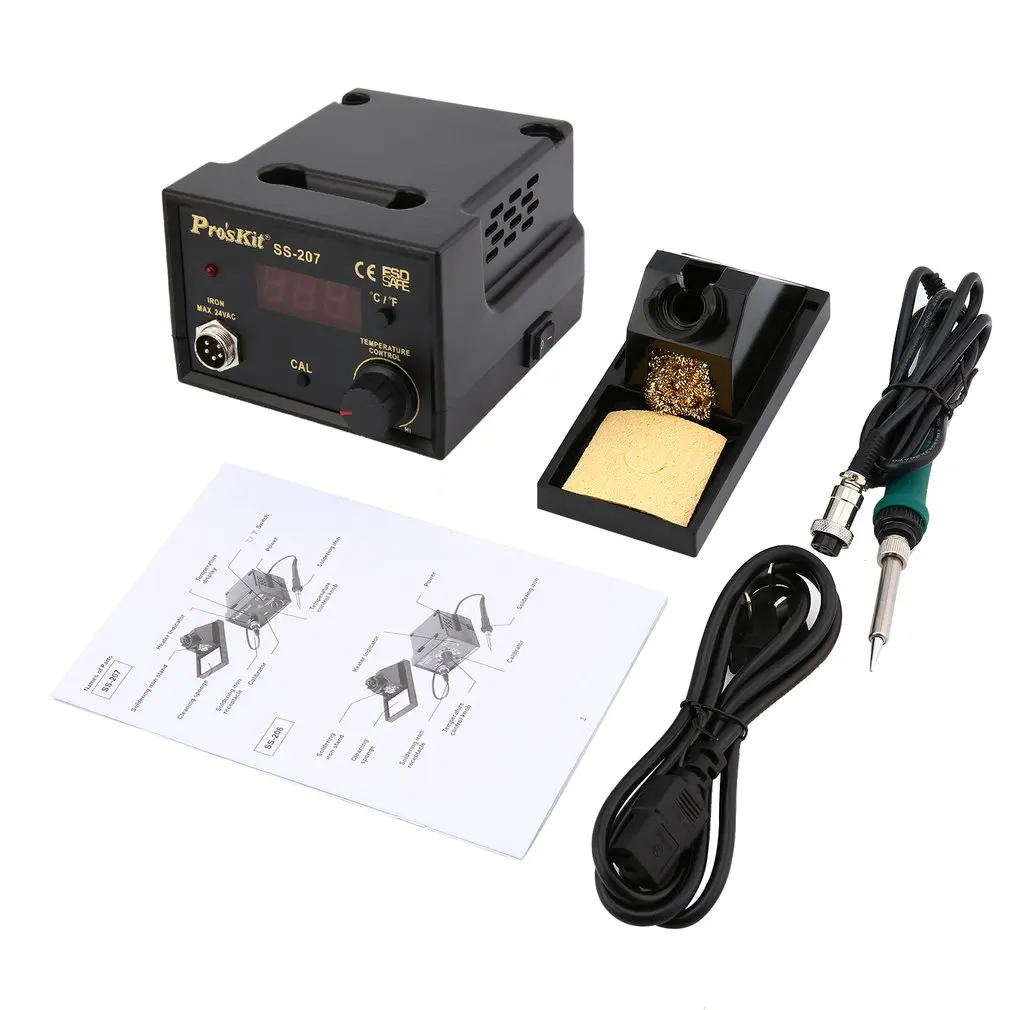 

Pro'skit 60W 220V SS-207H Soldering Station Adjustable Temperature Electric Welding Soldering Iron Solder Rework Repair Tool