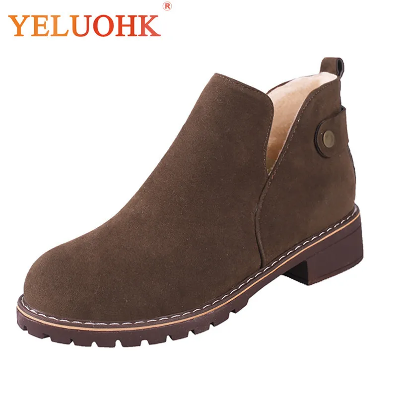 

Ankle Boots For Women Heel 3 CM Winter Boots Women 2018 Winter Shoes Women Plush Warm Chelsea Boots Platform