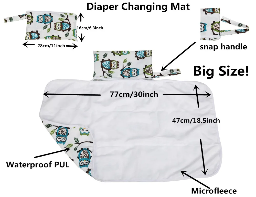[Sigzagor]1 Baby Diaper Changing Mat Portable Foldable Washable Travel Nappy Waterproof 77cmx47cm