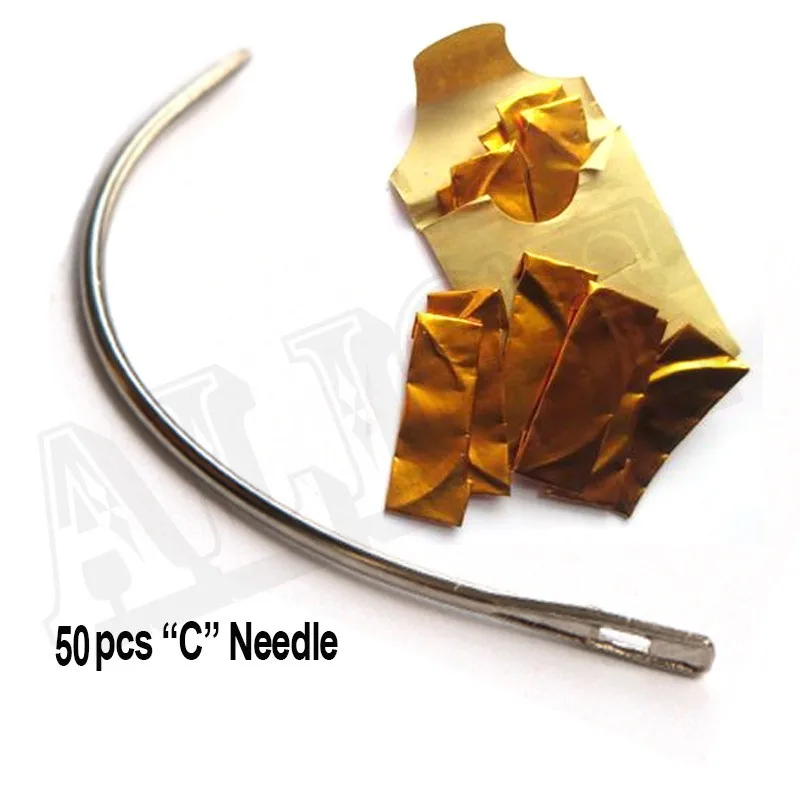 50pcs C Needle 6cm Sew In Needle For Weave Needle Weaving Hair Needles Tool