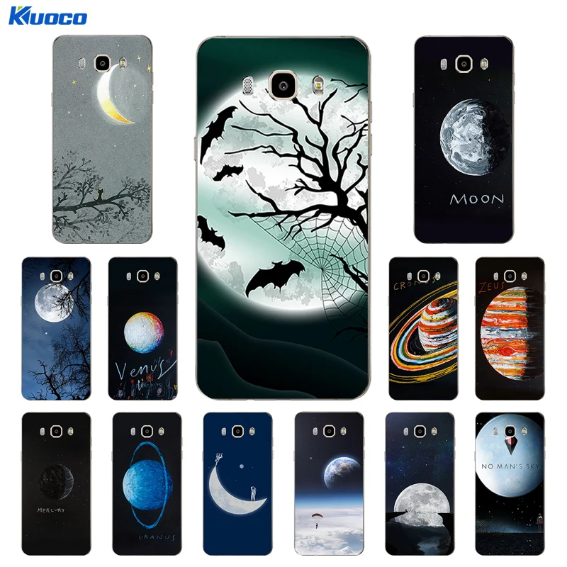 DIY For Samsung Galaxy J7 2015 / 2016 2017 Case for J700 /J710 J730 Shell S4 S5 Cover Soft TPU Moon Space Printing Coque |