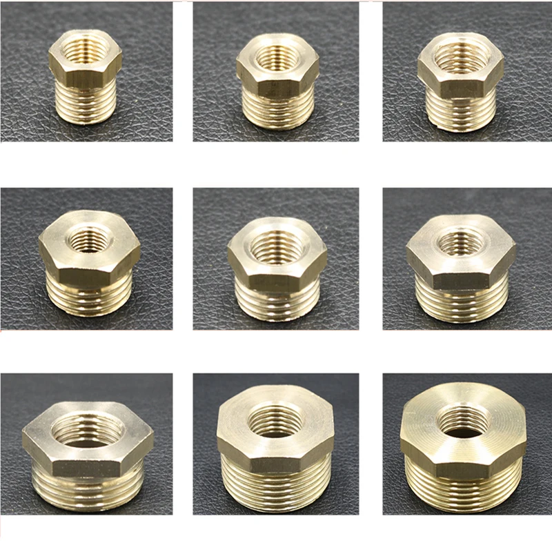 

1/8" 1/4" 3/8" 1/2" 3/4" Male to Female Thread Brass Hose Reducing Bushing Copper Pipe Connectors