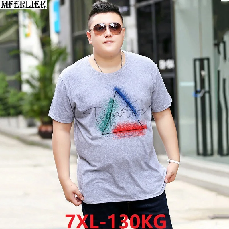 cheap summer geometric t shirts short sleeve men plus size big 6XL 7XL Creative novelty tees 50 52 54 streetwear cotton art tops cool