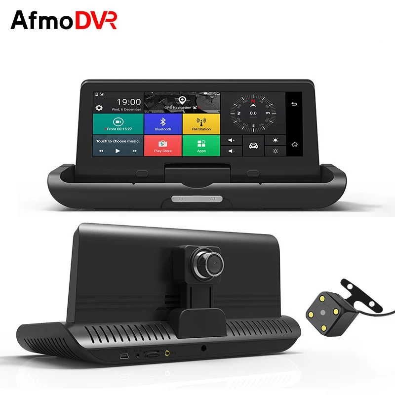 AfmoDVR 7' сенсорный экран wifi камера заднего вида видео регистраторы тире ADAS Wi-Fi