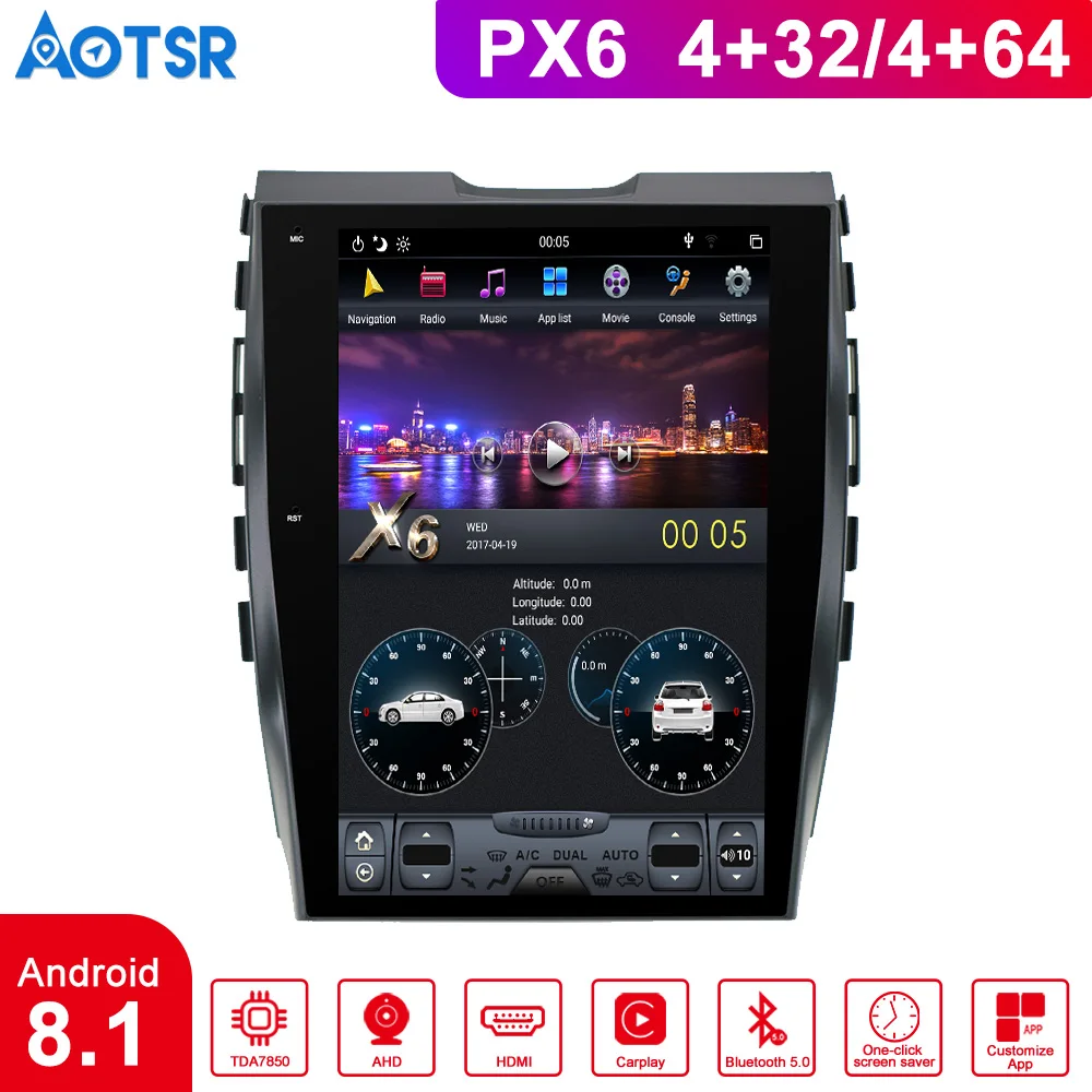 

Tesla style Android 8.1 Big Screen For Ford EDGE 2015-2018 Auto Air Condition Unit Car Multimedia Player Gps with Wifi Car Dvr