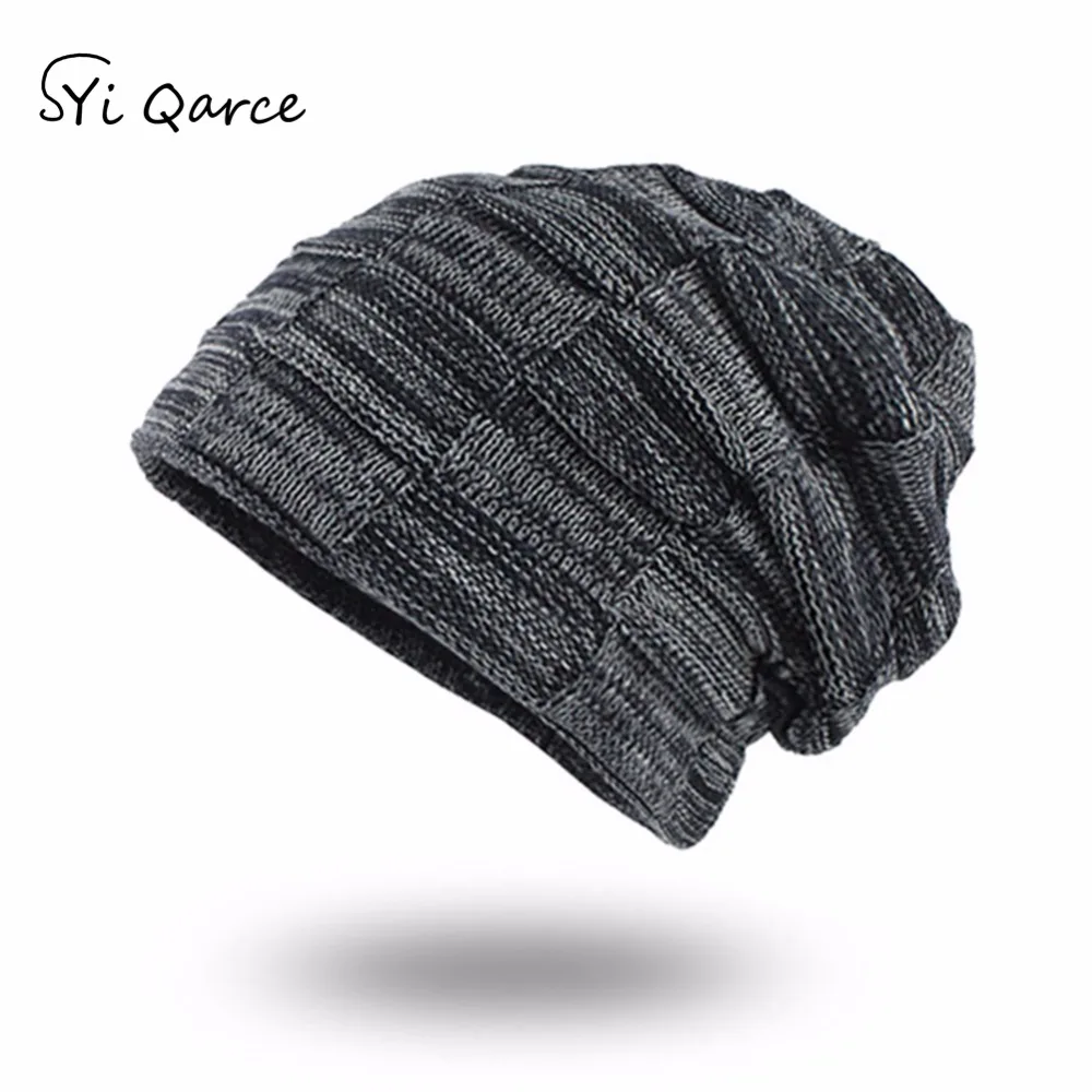 SYi Qarce Skullies Beanies зимняя вязаная шапка Мужская Супер теплая бини для мужчин и женщин