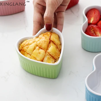

Heart shape Souffle baking ceramic bowl dish