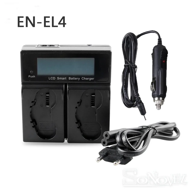 Mh-22 Mh-21 Fast Lcd Dual Charger For Nikon En-el4 En-el4a Battery