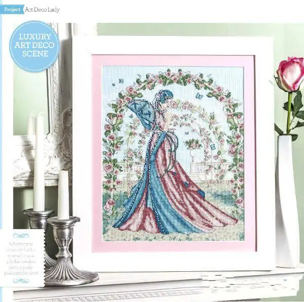 

Free Delivery Top Quality Lovely Counted Cross Stitch Kit Art Deco Beauty Rose Woman Lady Girl Bride Beauty Roses Arch Archway