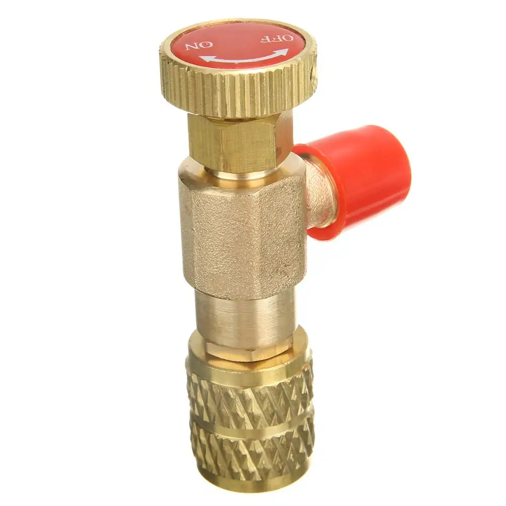 R410A Refrigeration Air Conditioning Valve Safety Adapter 1//4 SAE Male to 5//16 SAE Famale Charging Hose Valves R410A
