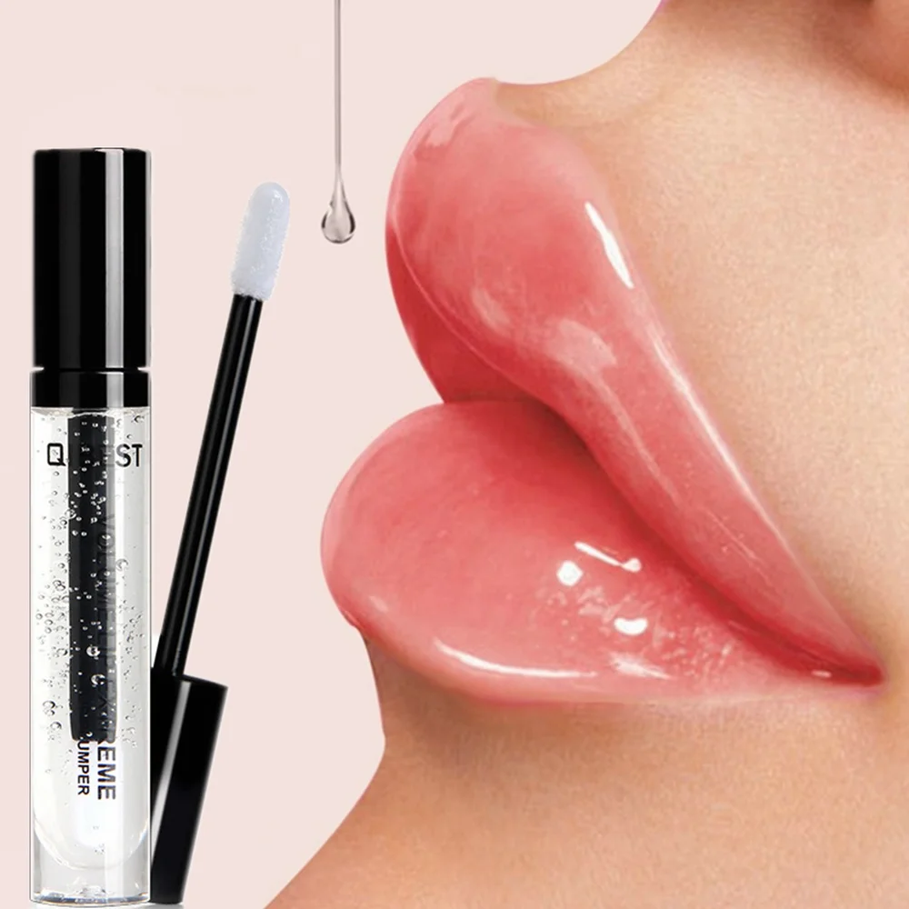 

Qibest Moisturizer Plumping Lip Gloss Long Lasting Sexy Big Lips Makeup Lip Plumper Gloss Women Transparent Lipgloss Clear 1PCS