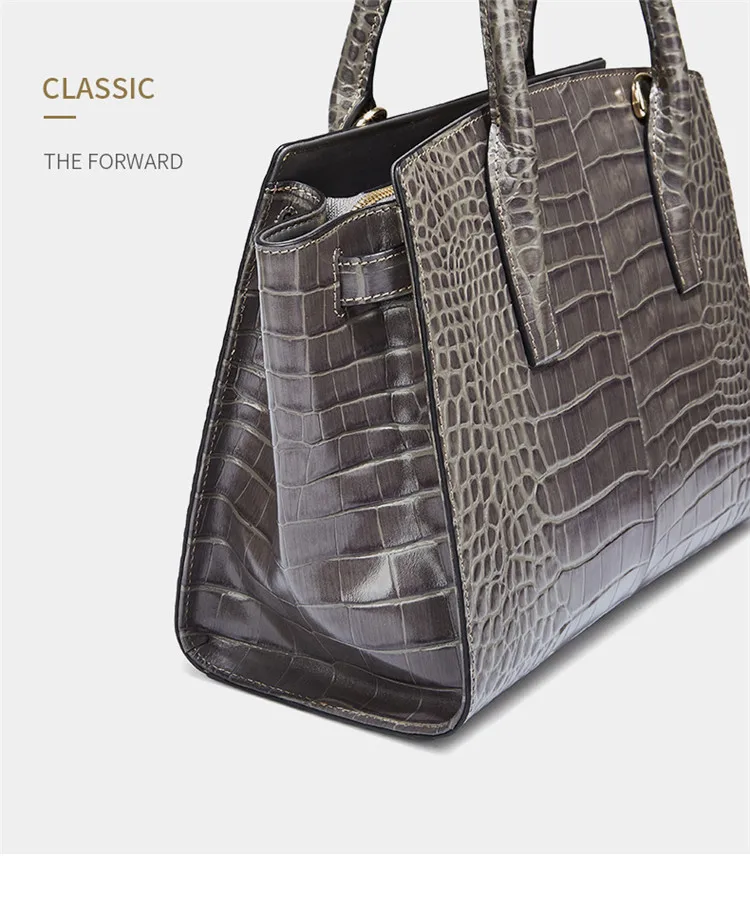 Qiwang cinza marca de luxo elegante alça