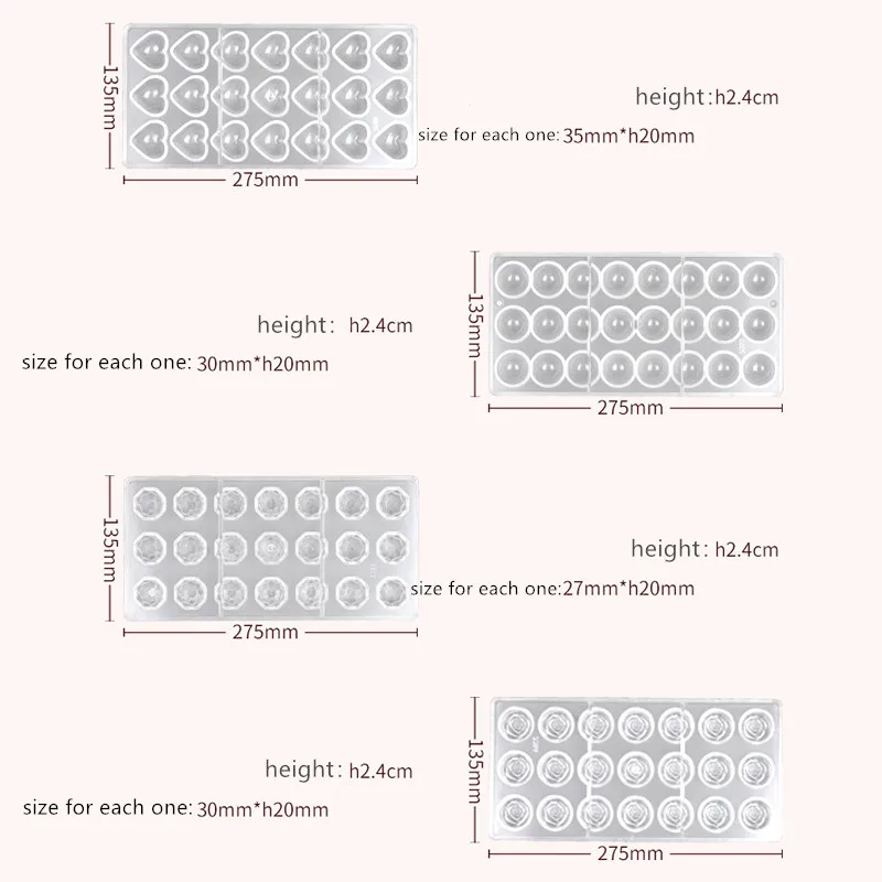 Горячая Распродажа 3D цветок розы круглое сердце пластиковые формы для шоколада поликарбонатные формы для шоколада PC форма для сладостей для выпечки инструменты для выпечки