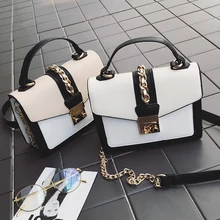 Летняя женская модная сумка, простая женская сумка на цепочке, контрастные цвета, сумки через плечо для женщин, сумка через плечо, сумки-мессенджеры