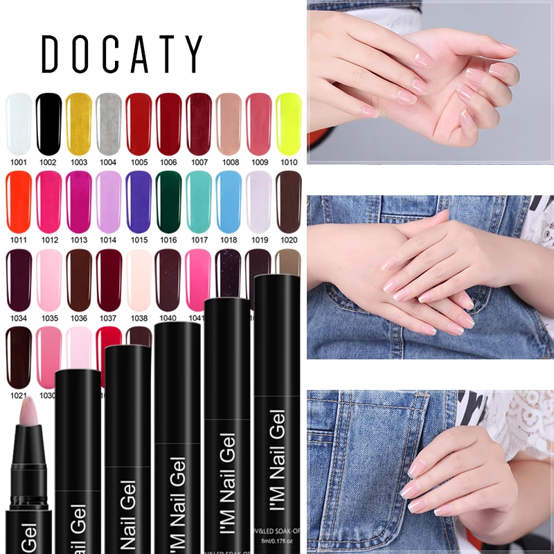 

Docaty Painting Gel Varnishes 5ML Gel Paint for Nail Art Semi Permanent UV Gel Nail Polish All for Manicure Nail Pen