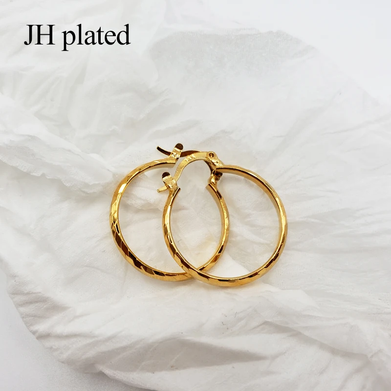 JHplated Arab Fashion 24K Hoop Earrings for Women's/Girls Gold Color Jewelry Middle East Africa Ethiopian best Gifts Party