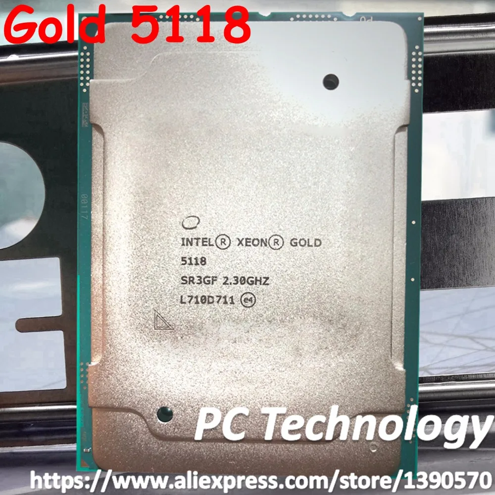 Intel Xeon Gold 5118 SR3GF Gold5118 процессор 16,50 м Кэш 2,30 ГГц 12 ядер 105 Вт LGA3647 масштабируемый процессор