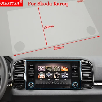 

Car-styling Car Stickers GPS Navigation Screen Glass Protective Film Accessories Control of LCD Screen QCBXYYXH For Skoda Karoq