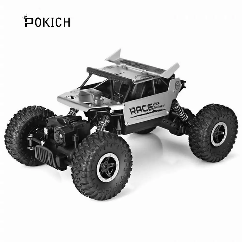 Pokich RC автомобиль 1/18 2,4 г 4WD рок RC сплав сканеры скалолазание автомобиль Высокая скорость RC гоночный автомобиль раскладушка внедорожный автомобиль игрушечный автомобиль - Цвет: Серебристый