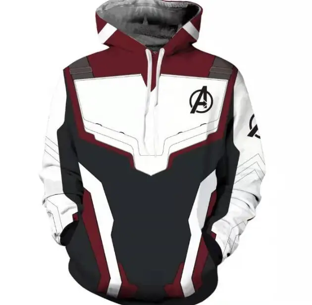 Avengers Endgame Hoodies Cosplay Quantum Realm Costumes Sweatshirt Jacket Captain Marvel Tech Hooded Superhero Captain America