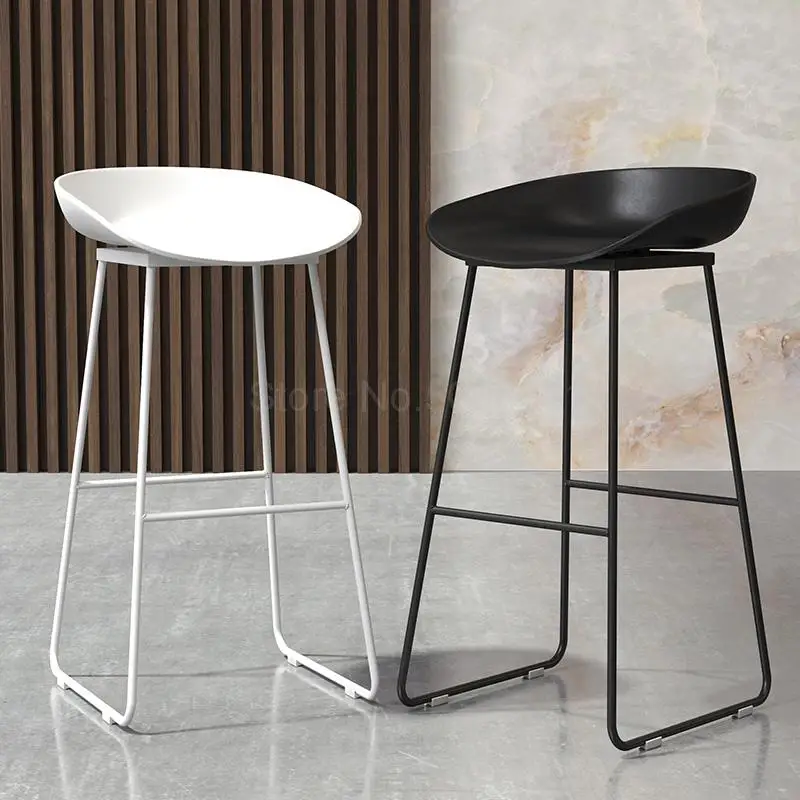 Nordic bar stool casual home simple creative wrought iron bar chair front desk red coffee high stool