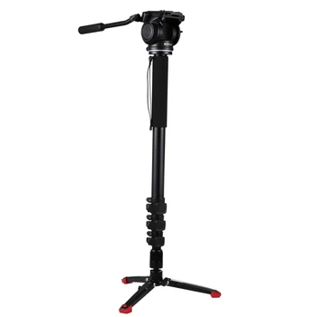 

PULUZ Monopod DSLR Professional Four-Section Telescoping Self-Standing Tripod Fluid Head with Support Base Bracket For Canon