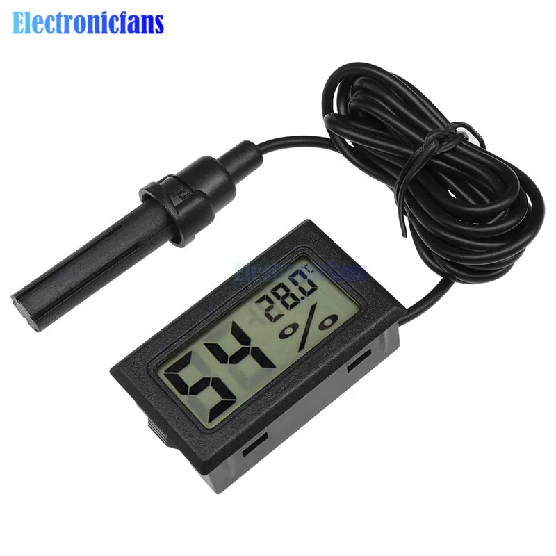 

Mini Probe LCD Digital Thermometer Hygrometer Temperature Humidity Indoor Meter Digital Display -50 ~ 70 Degrees Celsius