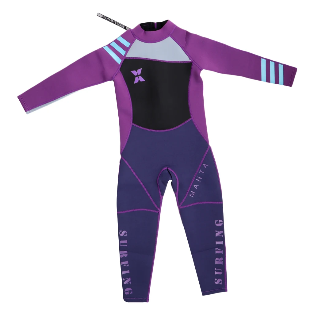 2.5mm Neoprene Surf Sports Swimming Wetsuit Full Body Swimwear UV Protection SPF 50+ for Girl Kids 3 Colors