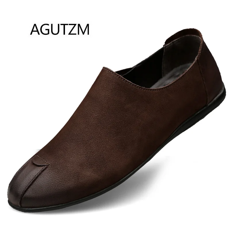 AGUTZM/602 новые модные мужские туфли на плоской подошве без шнуровки из 100%