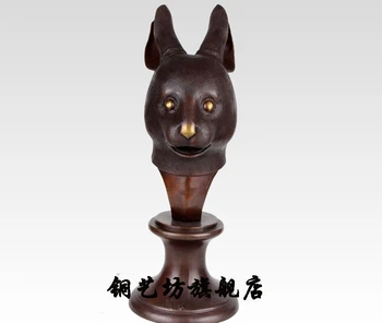 

17'' China Bronze Famous Feng Shui Twelve Zodiac Rabbit Animal Head Statue