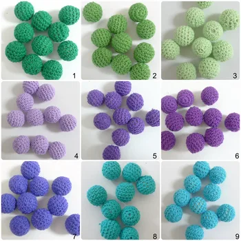

240pcs 24 Colors Mix 20mm PUMPKIN COLOR Wooden Round Crochet Beads For Baby Teethers